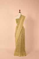 Handwoven Green Georgette Sari