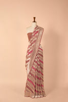 Handwoven Multicolor Georgette Sari