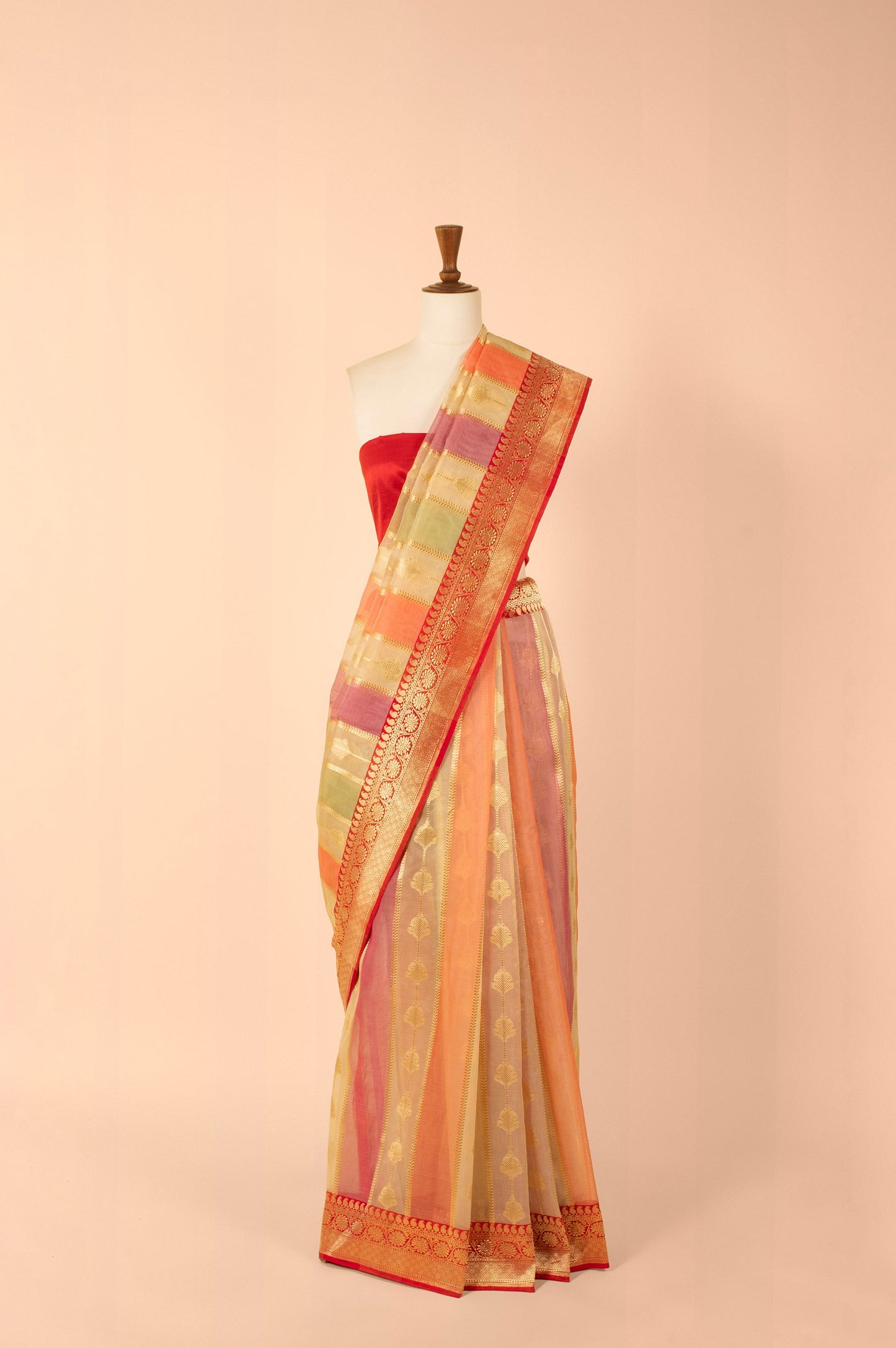 Handwoven Multicolor Organza Sari