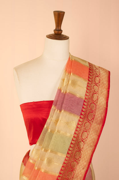 Handwoven Multicolor Organza Sari