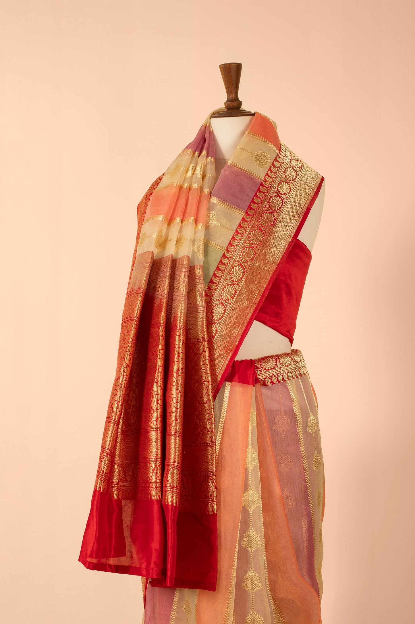 Handwoven Multicolor Organza Sari