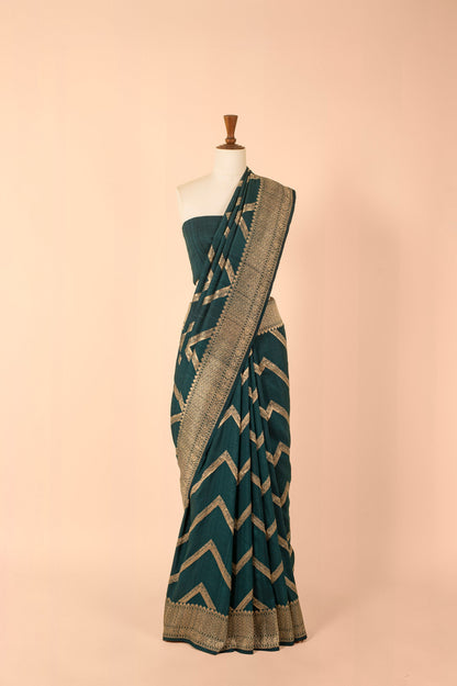 Handwoven Blue Tussar Saree