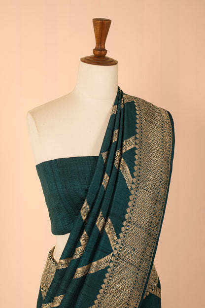 Handwoven Blue Tussar Saree