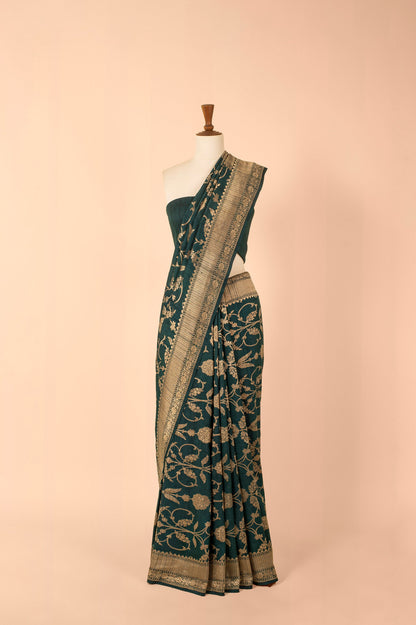 Handwoven Deep Blue Tussar Sari