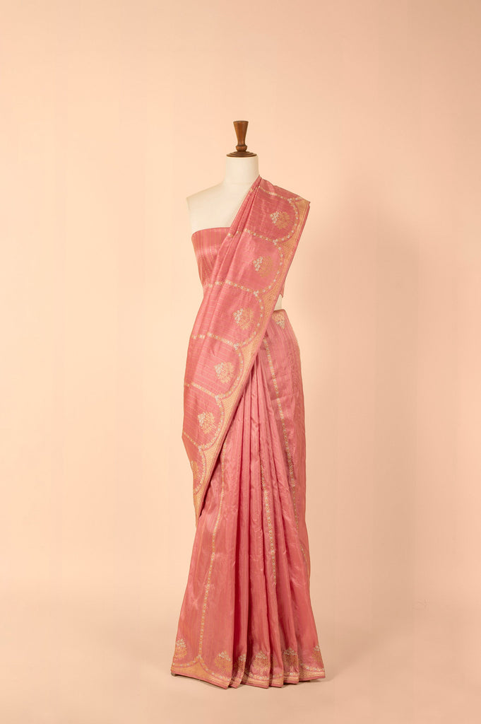 Handwoven Pink Silk Saree