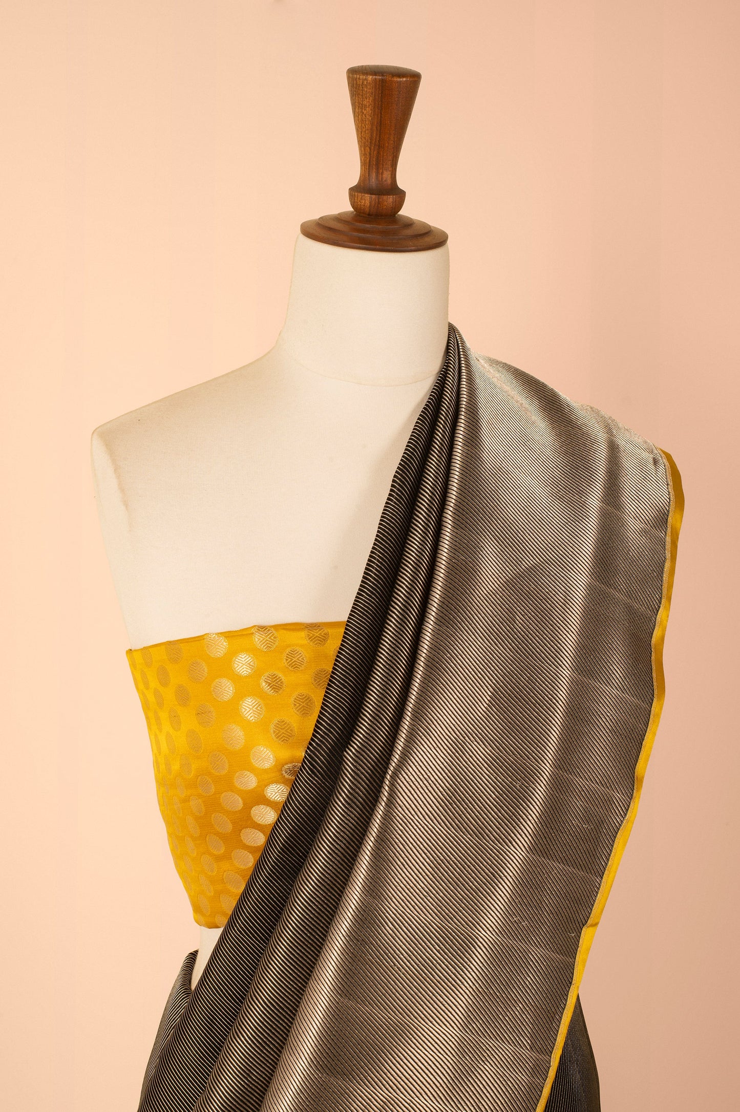 Handwoven Black Silk Sari