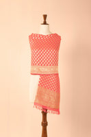 Handwoven Pink Georgette Dupatta