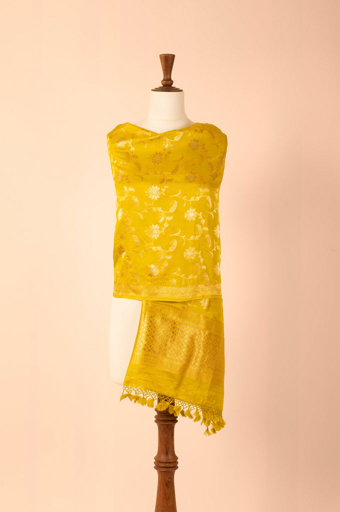 Handwoven Mustard Silk Dupatta