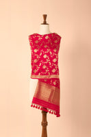 Handwoven Pink Silk Dupatta