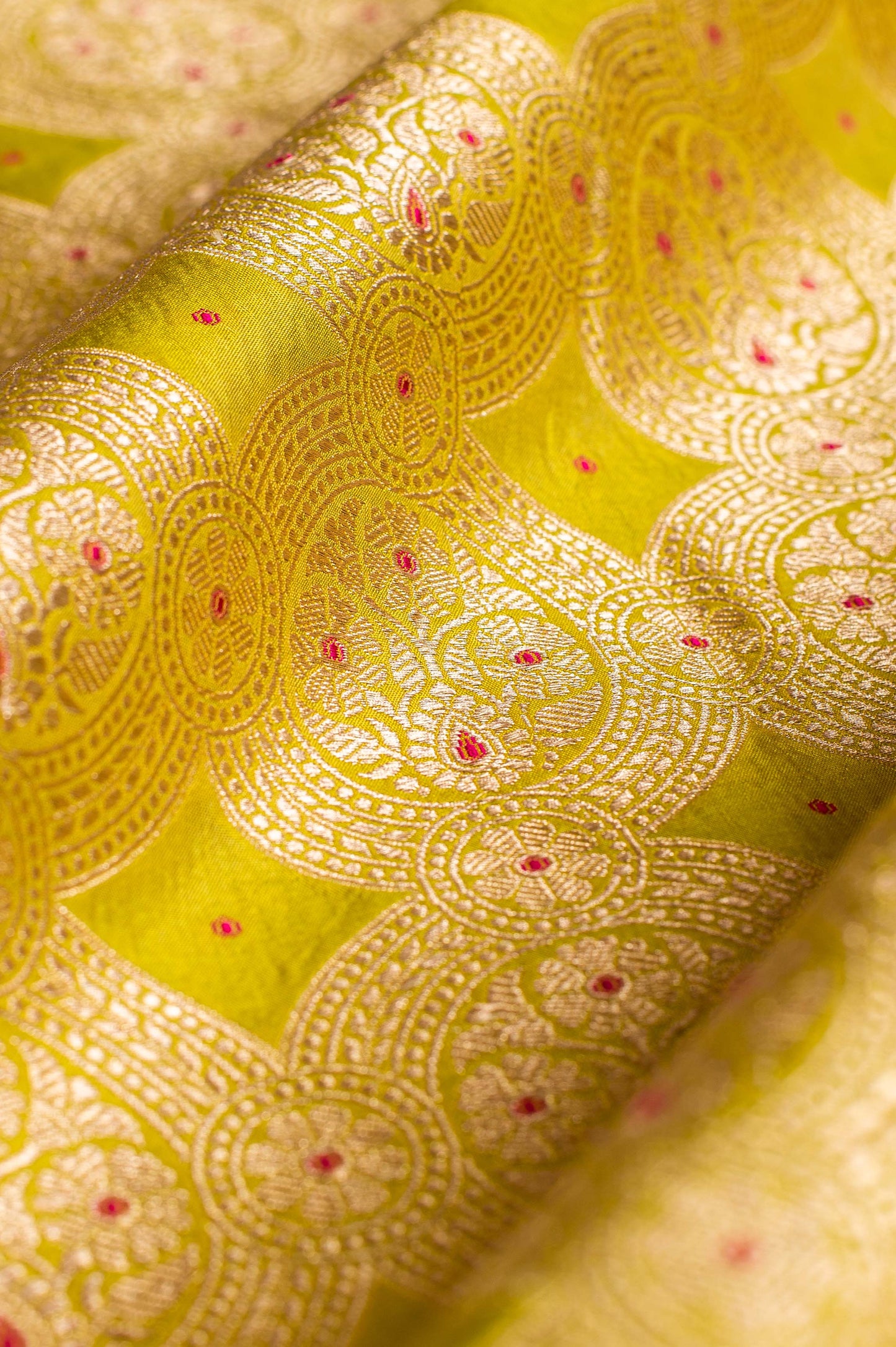 Handwoven Green Silk Blouse Fabric