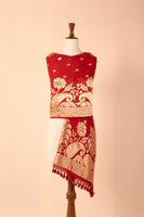 Handwoven Red Georgette Dupatta