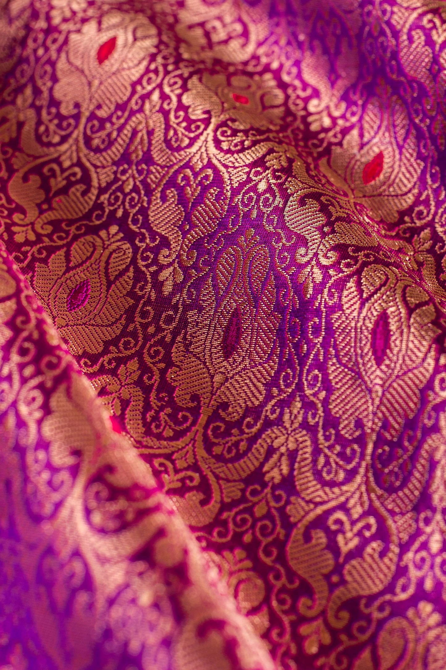 Handwoven Purple Silk Blouse Fabric