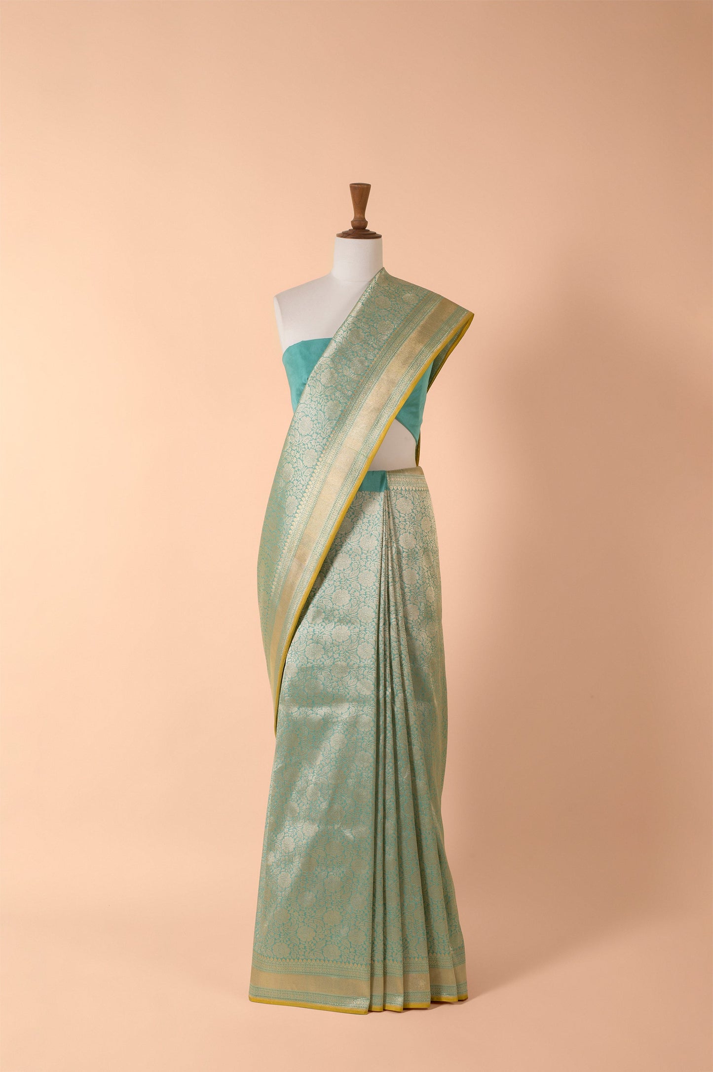 Handwoven Blue Silk Sari