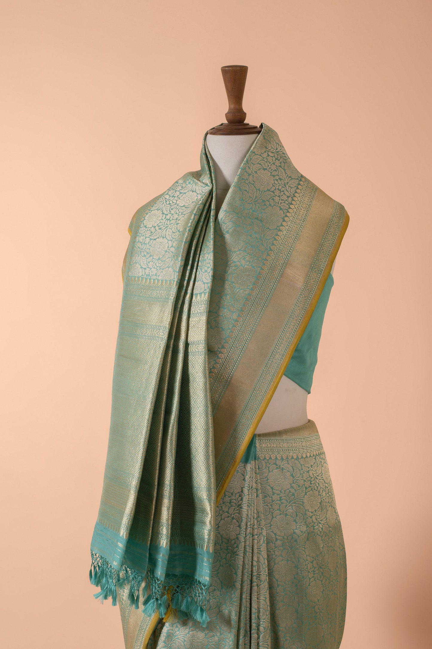 Handwoven Blue Silk Sari