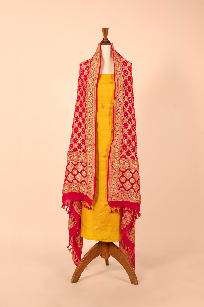 Handwoven Yellow Silk Suit Piece