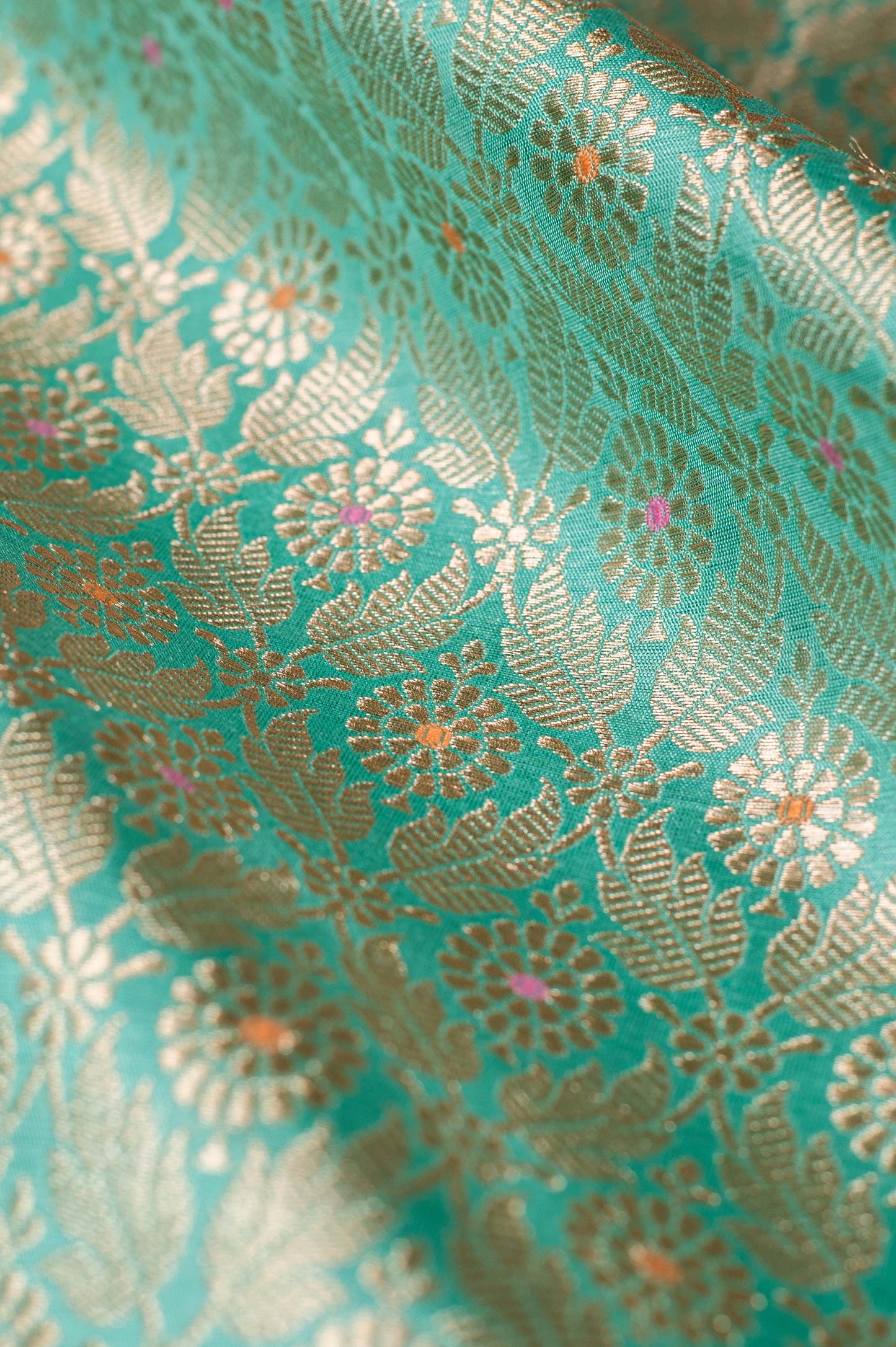 Handwoven Mint Green Silk Blouse Fabric