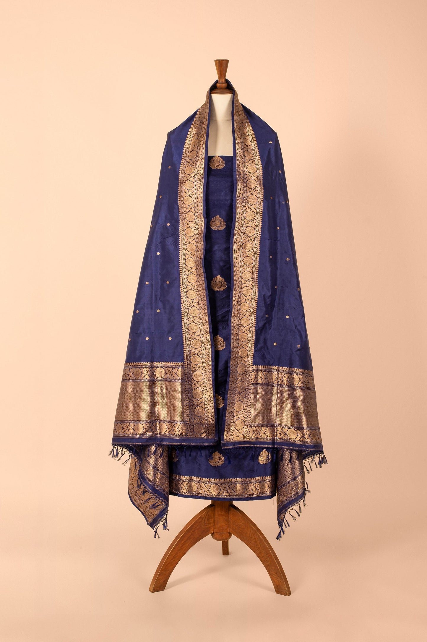 Handwoven Blue Silk Suit Piece