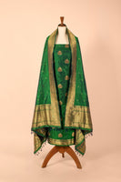 Handwoven Green Silk Suit Piece