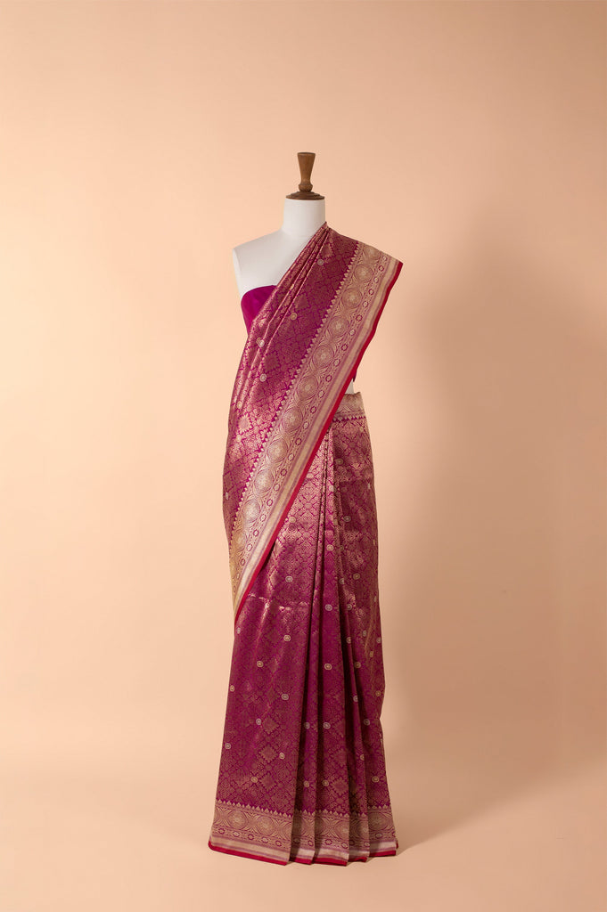 Handwoven Purple Silk Sari