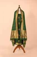 Handwoven Green Silk Suit Piece