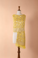 Handwoven Yellow Georgette Dupatta