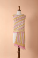 Handwoven Pink Georgette Dupatta