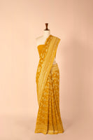 Handwoven Yellow Georgette Sari