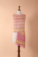 Handwoven Pink Georgette Dupatta