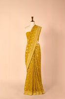 Handwoven Yellow Georgette Sari
