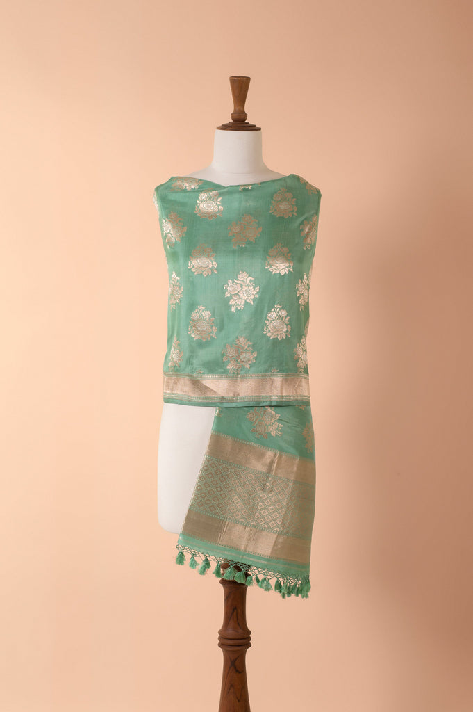 Handwoven Green Silk Dupatta