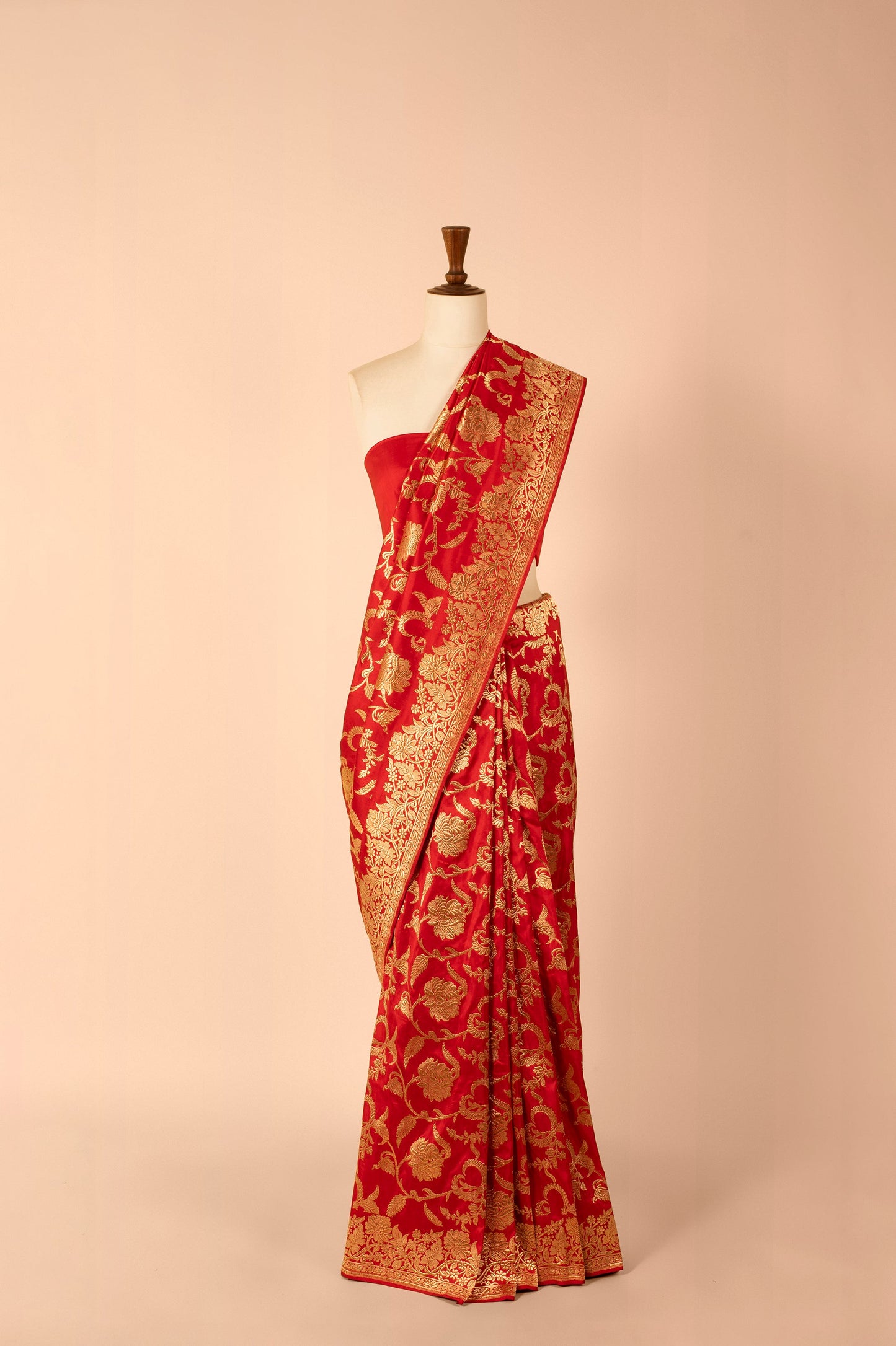 Handwoven Red Silk Sari