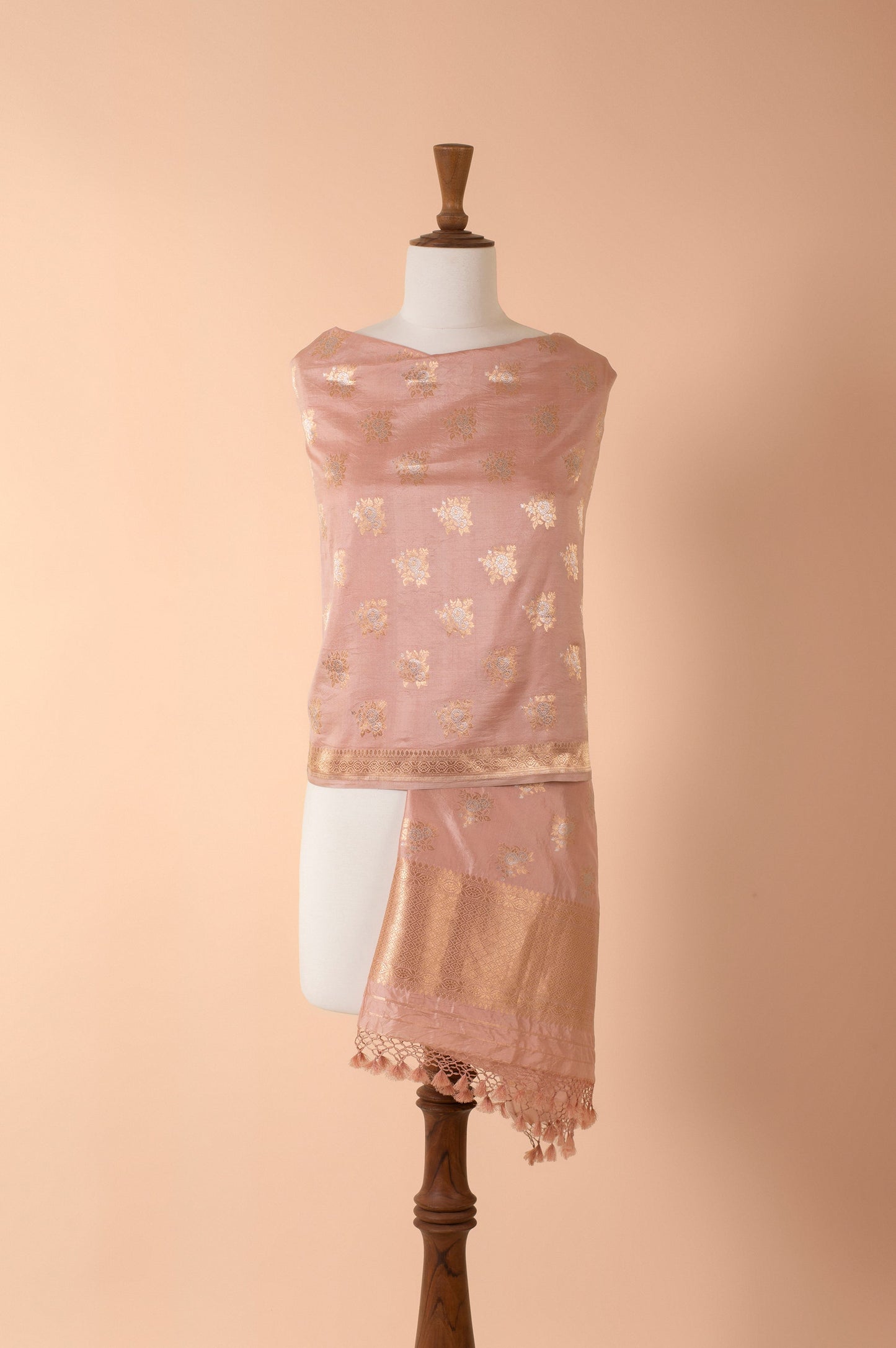 Handwoven Mauve Tussar Dupatta