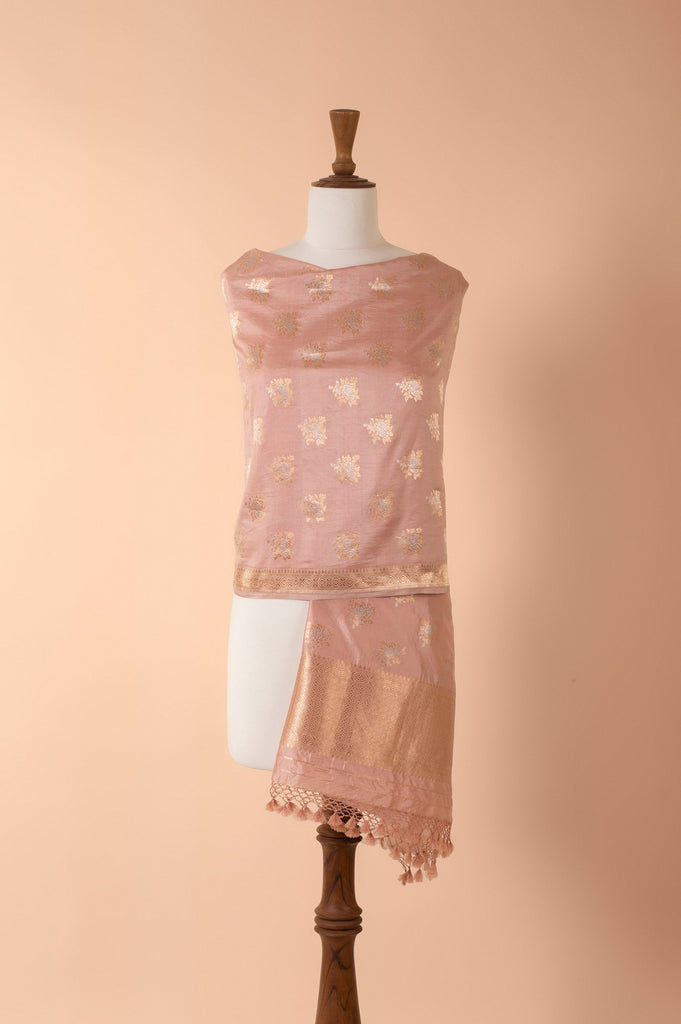 Handwoven Mauve Tussar Dupatta