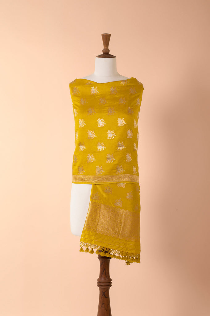 Handwoven Mustard Silk Dupatta