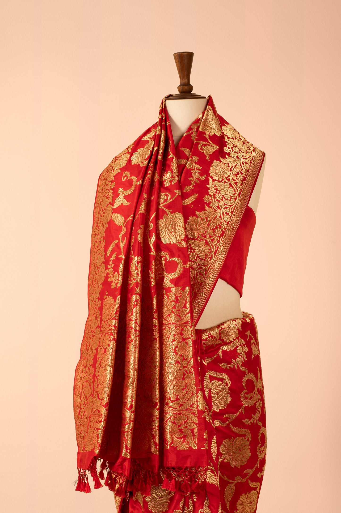 Handwoven Red Silk Sari