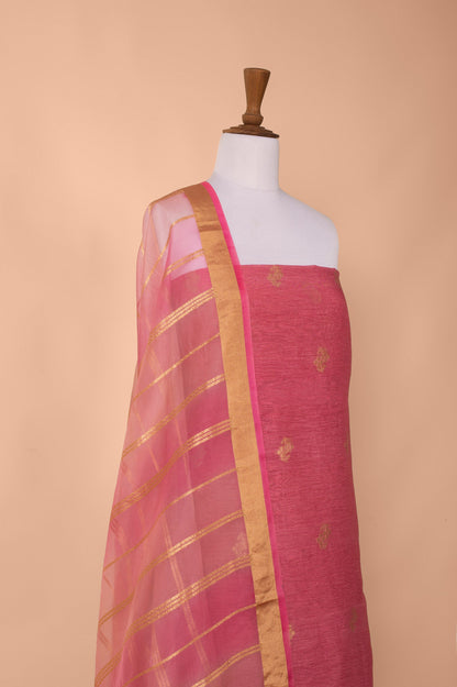 Handwoven Pink Linen Suit Piece