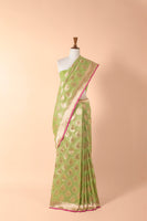 Handwoven Green Silk Sari