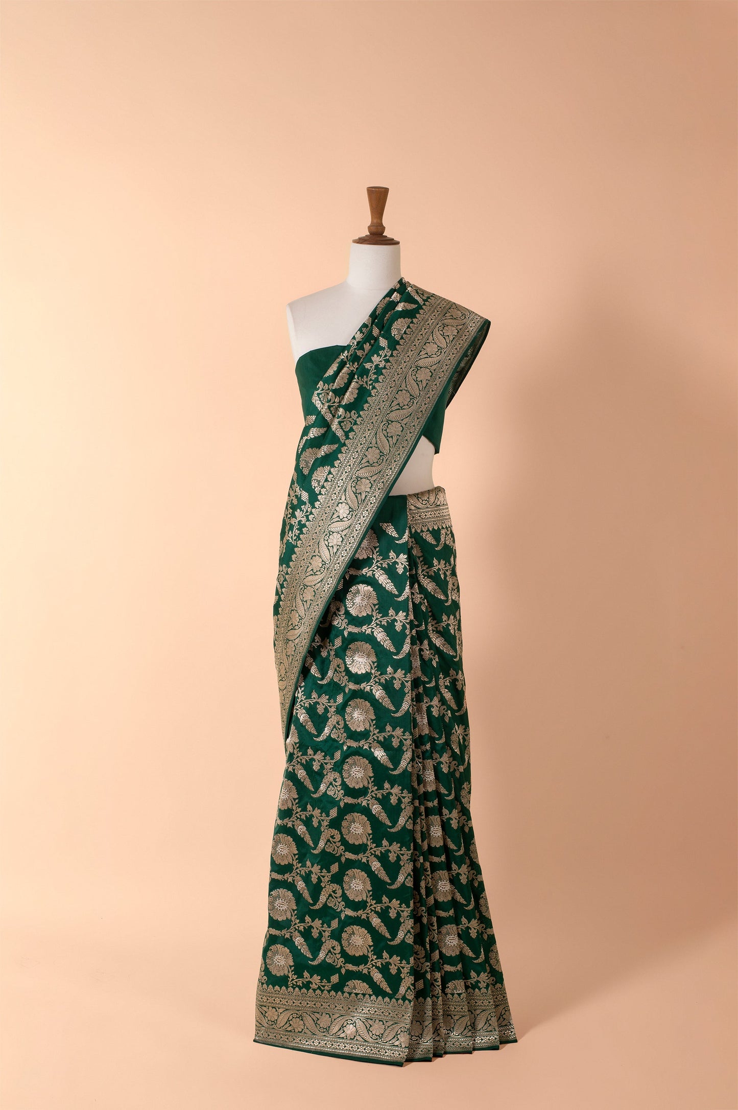 Handwoven Green Silk Sari
