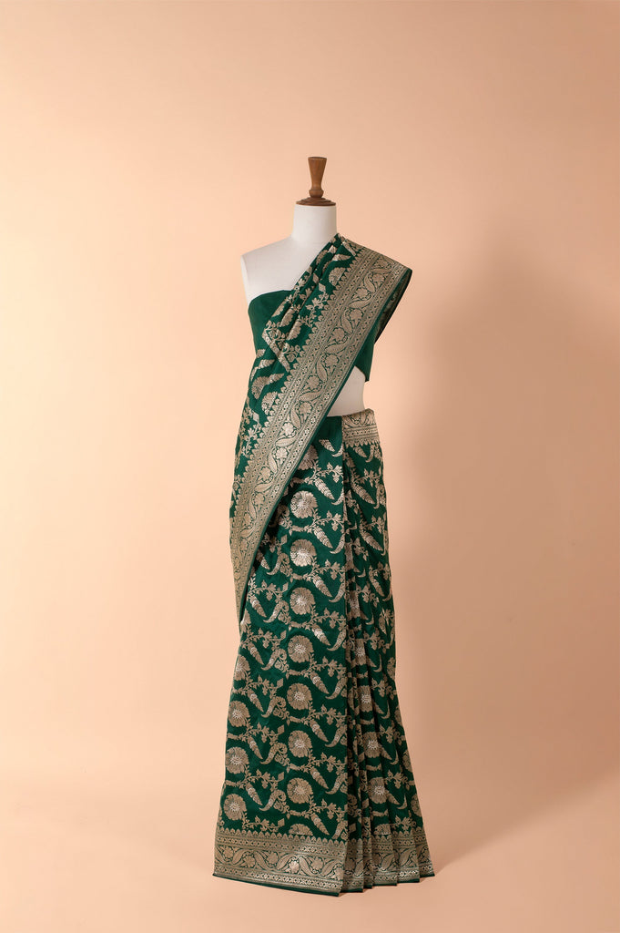 Handwoven Green Silk Sari