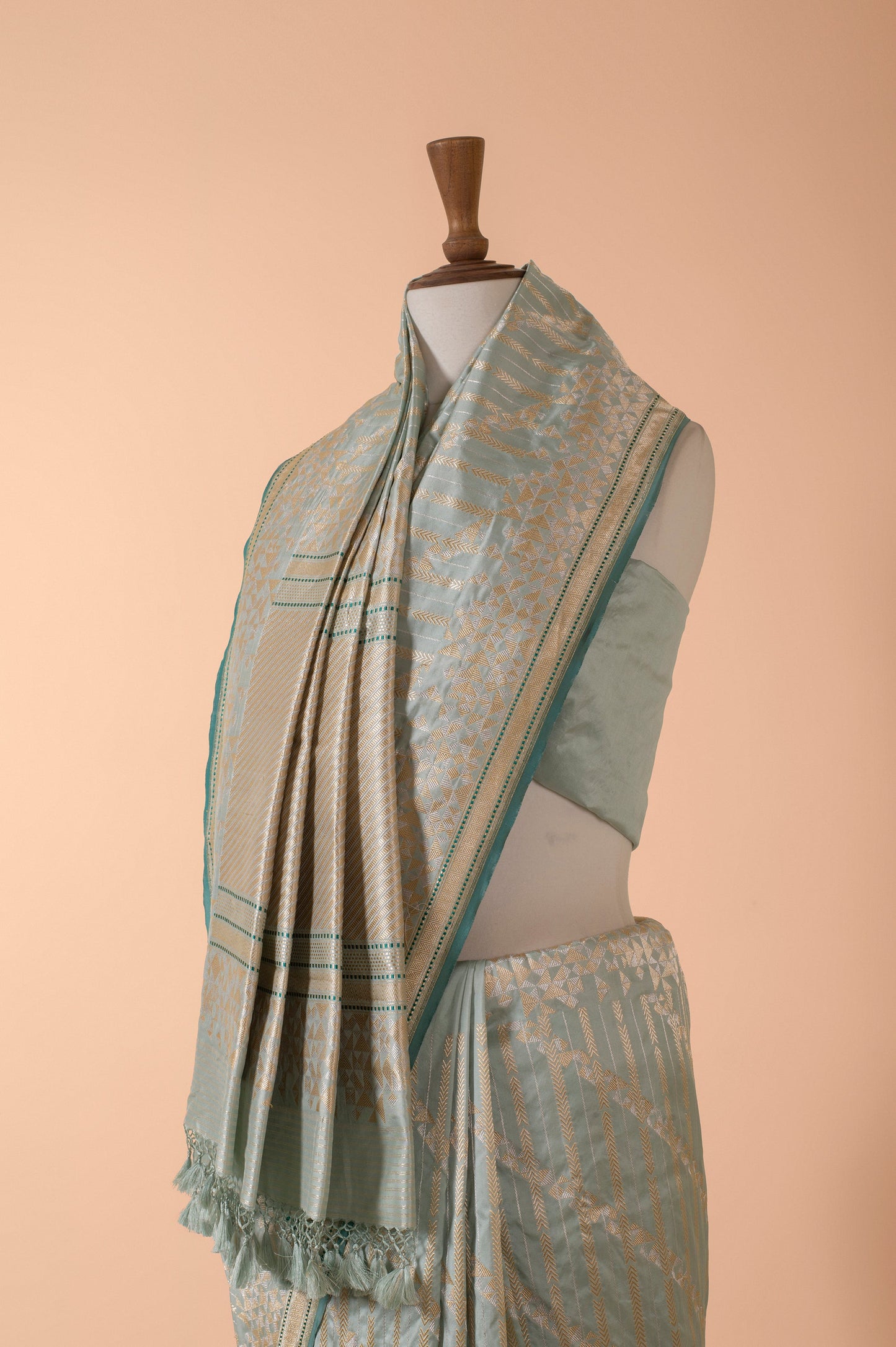 Handwoven Blue Silk Sari