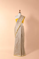 Handwoven Grey Silk Sari