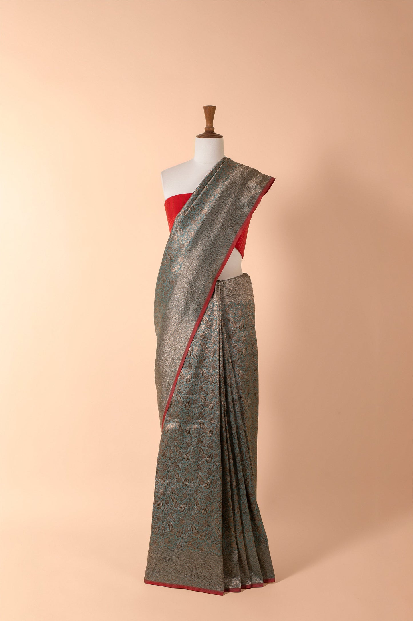 Handwoven Blue Silk Sari