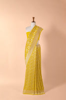 Handwoven Yellow Georgette Sari