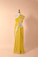 Handwoven Yellow Georgette Sari