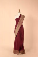 Handwoven Garnet Georgette Sari