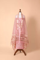 Handwoven French Pink Chanderi Suit Piece