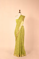 Handwoven Green Georgette Sari