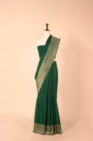 Handwoven Green Georgette Sari