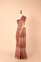 Handwoven Mauve Georgette Sari