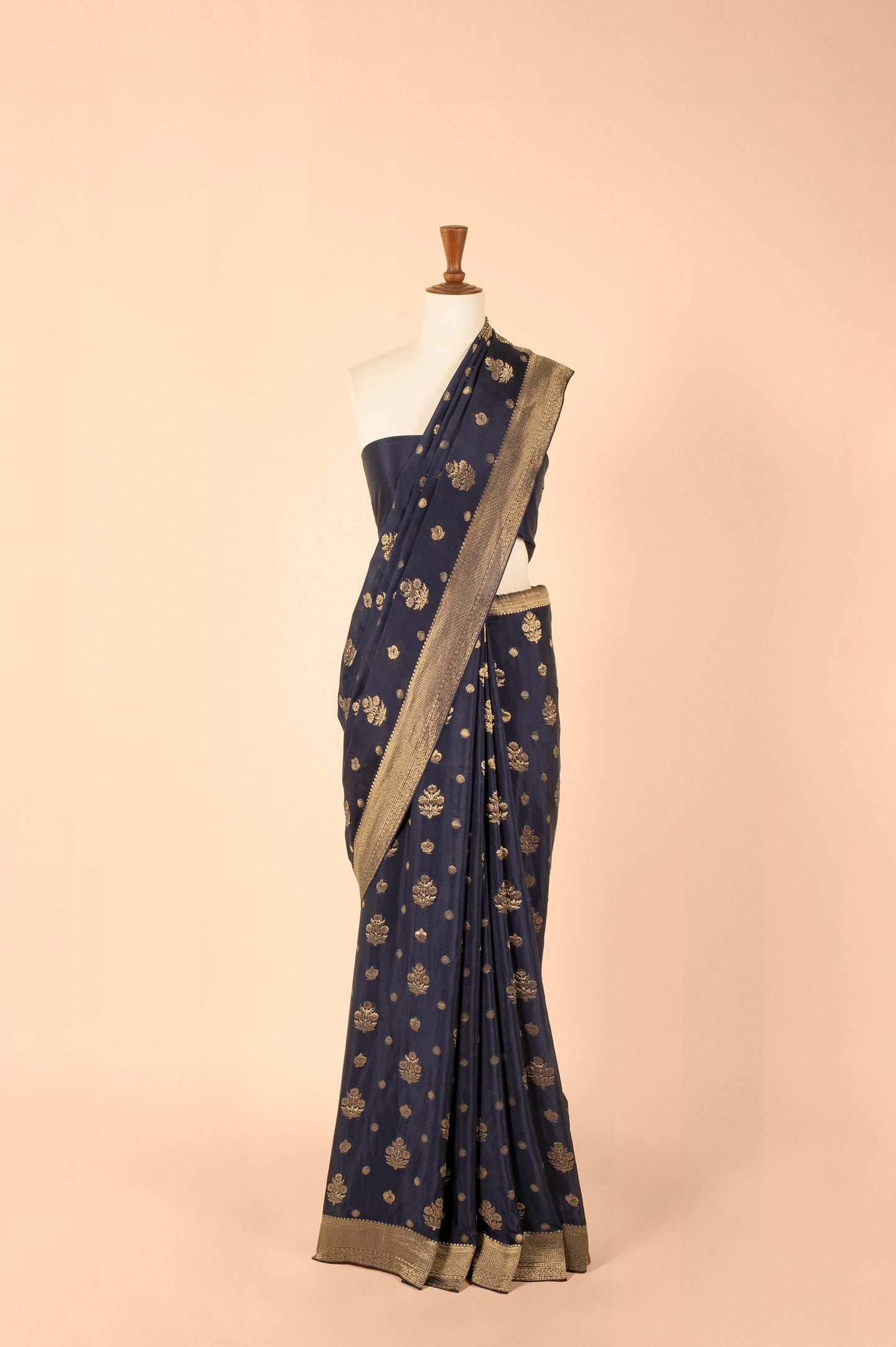 Handwoven Blue Georgette Sari